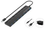 Conceptronic HUBBIES19BP 7-Port-USB 3.0-Hub mit Netzteil, 90 cm Kabel, einzelner