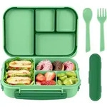 Brotdose 1200ml Kinder Bento Lunchbox Cyan mit Besteck