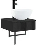 vidaXL Wandmontiertes Waschbecken Schwarz 40 x 41 x 40,5 cm