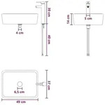 vidaXL Waschbecken f&uuml;rs Badezimmer Chrom 49 x 37 x 14 cm Metall