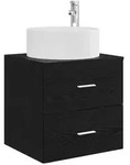 vidaXL Wandmontierte Waschtisch Schwarze Eiche 49,5 x 44,5 x 65,5 cm