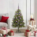 vidaXL K&uuml;nstlicher klappbarer Weihnachtsbaum mit Tannenzapfen 120 cm