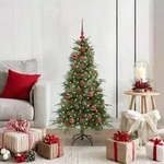 vidaXL K&uuml;nstlicher klappbarer Weihnachtsbaum Gr&uuml;n 120 cm PE und PVC