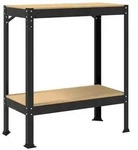 vidaXL Werkbank mit Regal Schwarz 81 x 41 x 91 cm Sperrholz und Metall