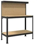 vidaXL Werkbank Schwarz 114 x 54 x 145 cm Sperrholz und Metall