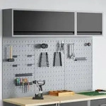 vidaXL 5-tlg. Werkzeugschrank-Set mit Stecktafel Wandmontage Schwarz