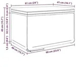 vidaXL Hocker Wei&szlig; 61 x 41 x 40 cm Kunstleder und Engineering Holz