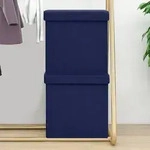 vidaXL Hocker mit Stauraum 2 Stk. Blau Leinenoptik