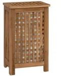 vidaXL W&auml;schekorb Natur 35 x 25 x 60 cm Massivholz Teak