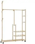 vidaXL Kleiderst&auml;nder mit Ablagen und Rollen 100x38x175,5 cm Bambus