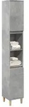 vidaXL Badschrank Betongrau 30x30x190 cm Holzwerkstoff