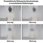 Duschvorhang Transparent Wei&szlig; 240x200 mit Gewicht Magnete