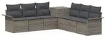 vidaXL Sofa Set 7 stk. Grau und Dunkelgrau Polyrattan und Stahl