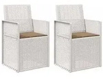 vidaXL Garten Esszimmerst&uuml;hle 2 pcs Wei&szlig; und Taupe PP