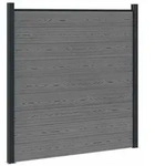 vidaXL Zaunelement WPC und Aluminium Grau