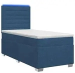 vidaXL Boxspringbett mit Matratze mit Kopfteil Blau 90 x 200 cm Stoff