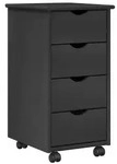vidaXL Rollschrank Mit Rad Grau 34 x 39 x 65,5 cm Massivholz Kiefer
