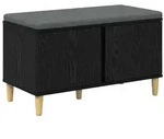 vidaXL Flurbank mit Kissen mit Speicher Schwarze Eiche 80 x 38 x 46 cm