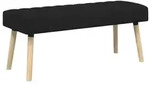 vidaXL Kanalgepolsterte Bank Schwarz 110 x 40 x 46 cm Stoff