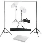 vidaXL Fotostudio-Set mit Hintergrund, Leuchten und Schirmen