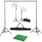 vidaXL Fotostudio-Set mit Hintergrund, Leuchten und Schirmen