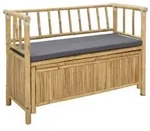 vidaXL Garten-Aufbewahrungsbank Natur 110 x 47 x 80 cm Bambus