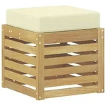 vidaXL Outdoor Hocker Bank Wei&szlig; 43 x 43 x 45 cm Massivholz Akazie