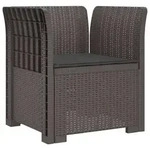 vidaXL 1-Sitzer Sessel mit Kissen Rattan-Look PP Hellgrau
