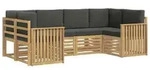 vidaXL Outdoor-Sofagarnitur 6 pcs Wei&szlig; und Anthrazit