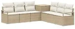 vidaXL Sofa Set 7 stk. Beige und Cremewei&szlig; Polyrattan und Stahl