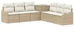 vidaXL Sofa Set 7 pcs Beige und Cremewei&szlig; Polyrattan und Stahl