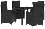 vidaXL Outdoortisch-Set 5 pcs PE Rattan und pulverbeschichteter Stahl