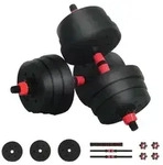 vidaXL 2-in-1 Kurzhantel Langhantel Set 20kg 20kg Schwarz und Rot