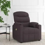 vidaXL Massagesessel Elektrisch Dunkelbraun Stoff