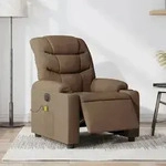 vidaXL Massagesessel Elektrisch Braun Stoff