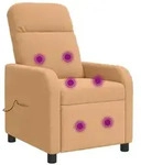 vidaXL Massage Relaxsessel Beige Boucl&eacute;