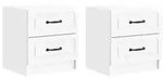 vidaXL Nachttisch 2 pcs Hochglanz Wei&szlig; 43 x 34,5 x 44,5 cm