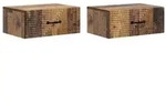 vidaXL Wandmontierter Nachttisch 2 pcs Altholz 49 x 34,5 x 20 cm