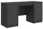 vidaXL Schreibtisch mit Regal Schwarz 142,5 x 50 x 75 cm Holzwerkstoff
