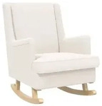 vidaXL Schaukelstuhl Creme 62 x 80 x 85 cm Schafstoff
