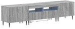 vidaXL 3-teiliges LED TV Regal Sonoma-Grau Holzwerkstoff