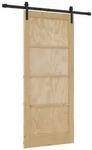 vidaXL Schiebet&uuml;r Natur 86 x 198,5 cm Massives Kiefernholz