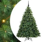 vidaXL K&uuml;nstlicher Weihnachtsbaum mit 300 LEDs Gr&uuml;n 180 cm PE und PVC