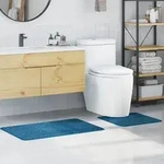 vidaXL 2-tlg. Badematten-Set Blau Polypropylen Rutschfest