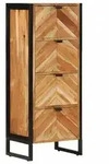 vidaXL Badschrank 40x30x100 cm Massivholz Akazie und Eisen