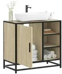 vidaXL Badschrank Sonoma-Eiche 65x33x60 cm Holzwerkstoff