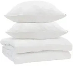 vidaXL Bettdecke mit Kissen 3 pcs Wei&szlig; Mikrofaser