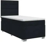 vidaXL Boxspringbett mit Matratze Schwarz 90 x 200 cm Stoff