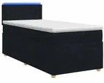 vidaXL Boxspringbett mit Matratze Schwarz 80 x 200 cm Stoff