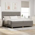 vidaXL Boxspringbett mit Matratze Taupe 200x200 cm Stoff